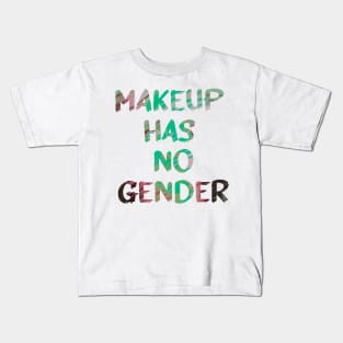 Makeup Has No Gender Quote Glitch Art Kids T-Shirt